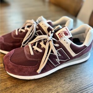 New Balance Maroon and White Running Shoes